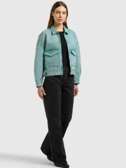 Khujo Damen Jeansjacke - Nelina in grün