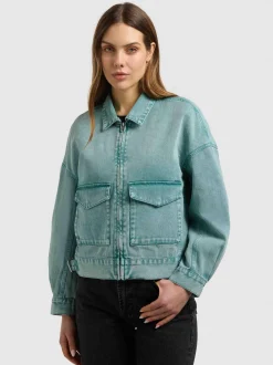 Khujo Damen Jeansjacke - Nelina in grün