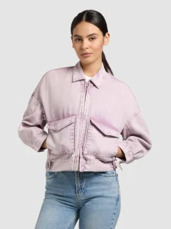Khujo Damen Jeansjacke - Nelina in lila