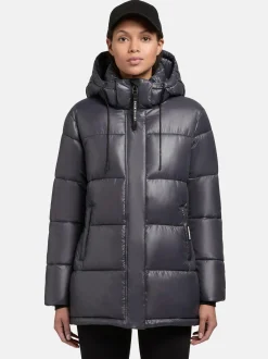 Khujo Damen Steppjacke - Word3 Satin-YM in blau