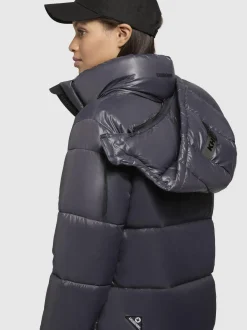 Khujo Damen Steppjacke - Word3 Satin-YM in blau