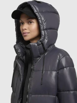 Khujo Damen Steppjacke - Word3 Satin-YM in blau