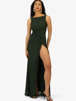 Kraimod Damen Abendkleid in grün - Ausschnitt: U-Boot