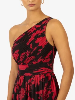 Kraimod Damen Abendkleid in rot schwarz - Länge: lang