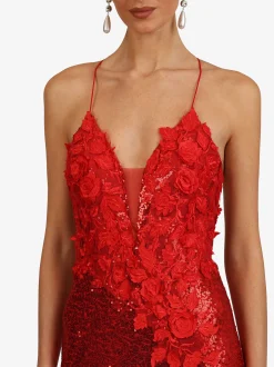 Kraimod Damen Abendkleid in rot - Länge: lang