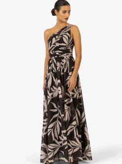 Kraimod Damen Abendkleid in schwarz beige - Länge: lang