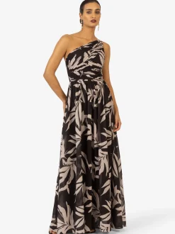 Kraimod Damen Abendkleid in schwarz beige - Länge: lang