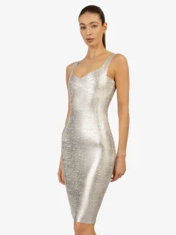 Kraimod Damen Bandage Kleid in silber - Länge: mittel
