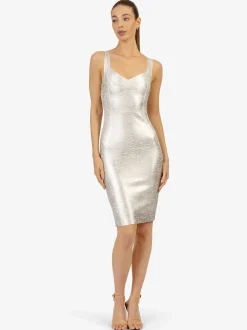 Kraimod Damen Bandage Kleid in silber - Länge: mittel