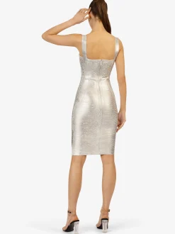 Kraimod Damen Bandage Kleid in silber - Länge: mittel