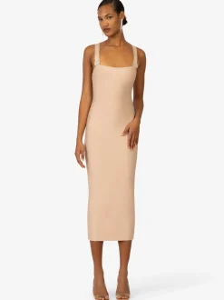 Kraimod Damen Bandagekleid in beige - Ausschnitt: Karree