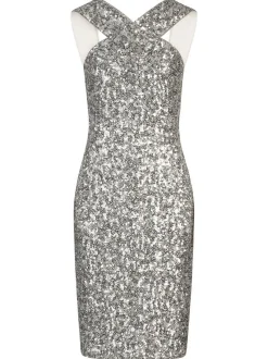 Kraimod Damen Cocktailkleid in silber - Länge: mittel
