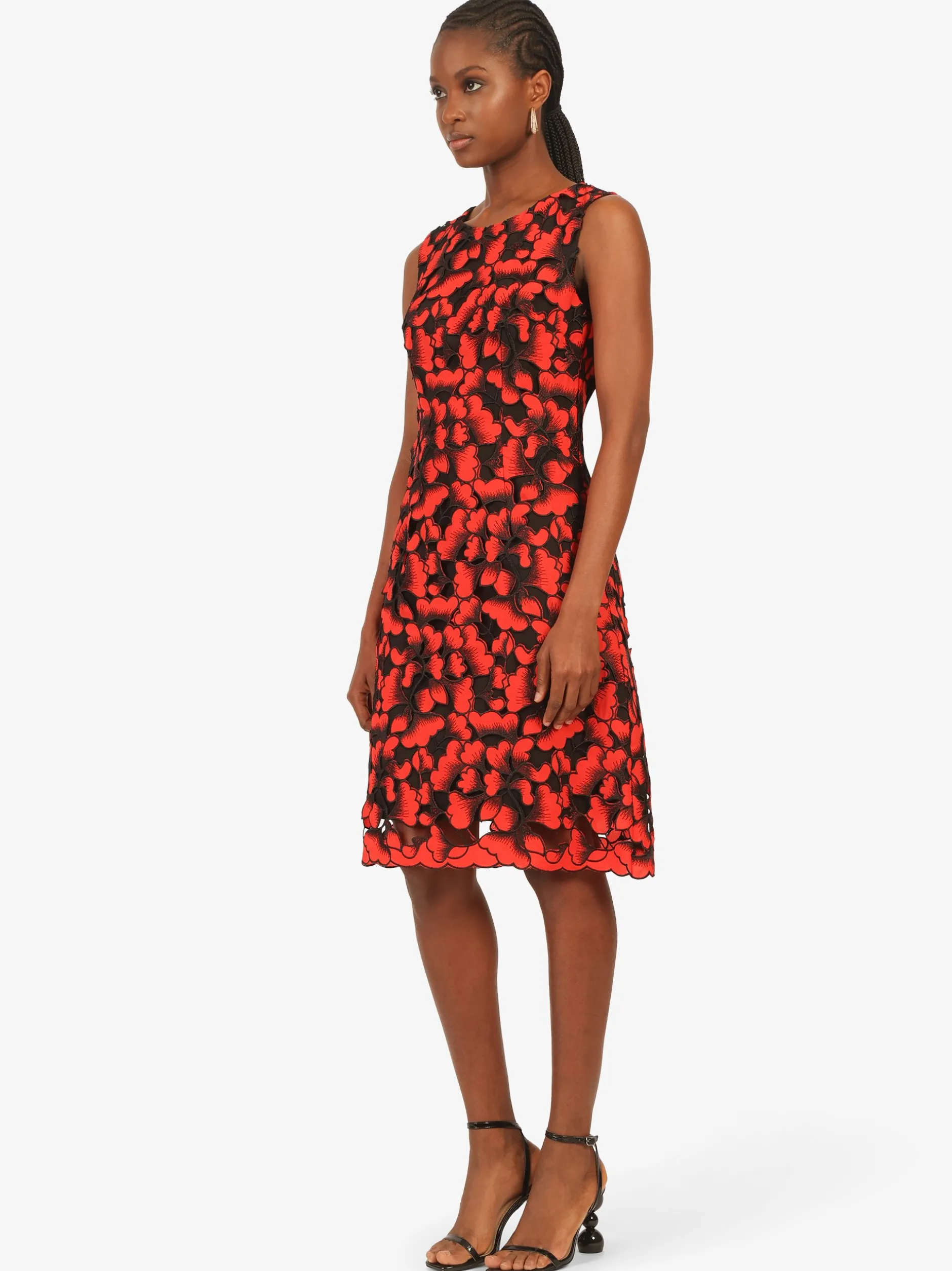 Kraimod Damen Cocktailkleid in rot schwarz