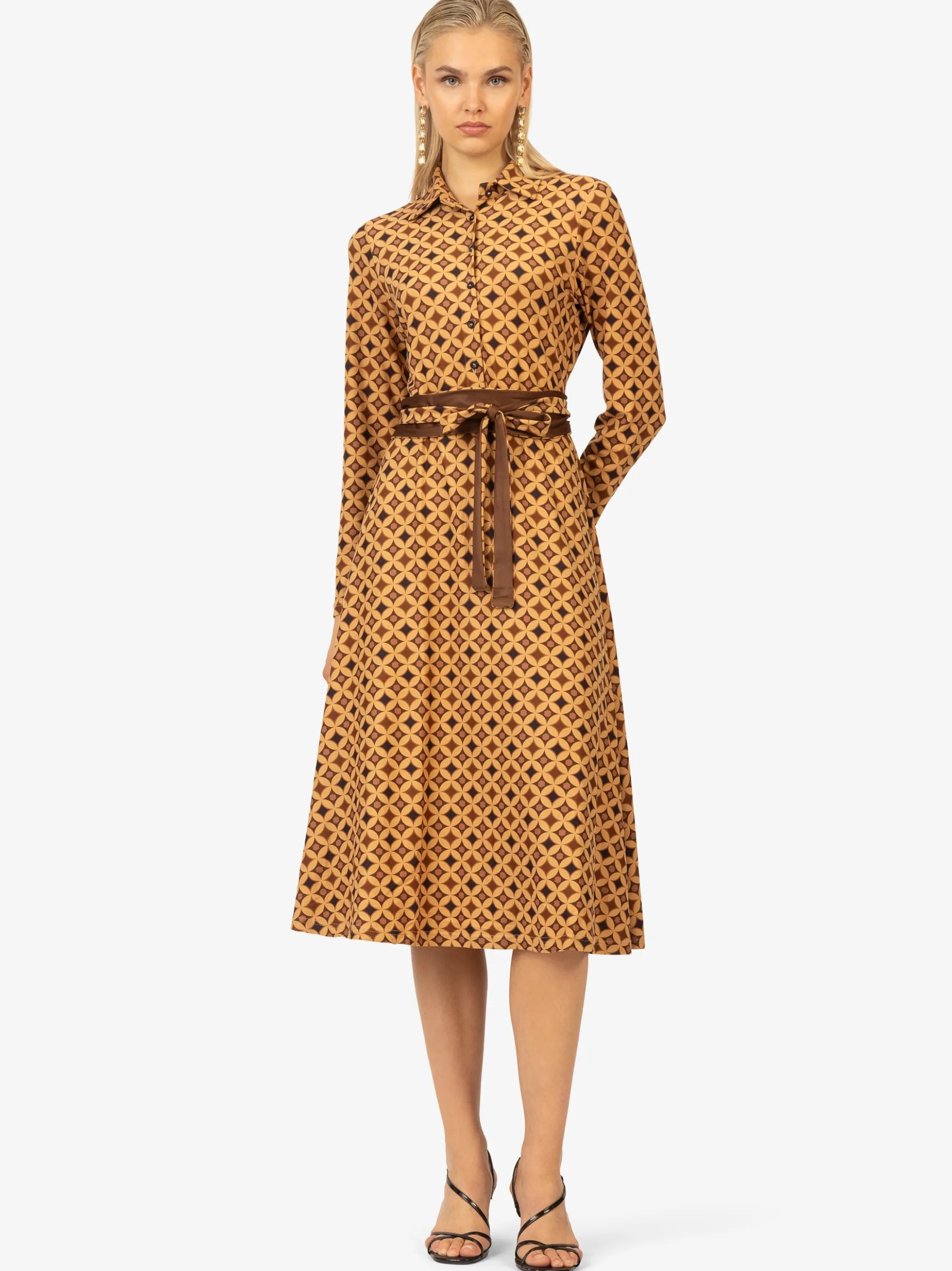 Kraimod Damen Hemdblusenkleid in braun beige