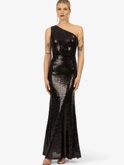 Kraimod Damen Paillettenkleid in schwarz - Länge: lang