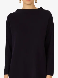 Kraimod Damen Strickkleid in marine - Ausschnitt: U-Boot