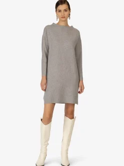 Kraimod Damen Strickkleid in grau - Ausschnitt: U-Boot