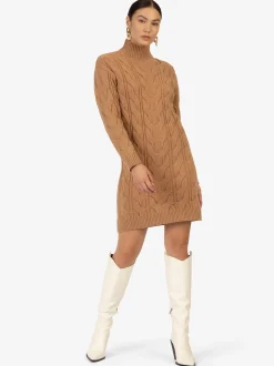 Kraimod Damen Strickkleid in camel - Ärmel: langarm