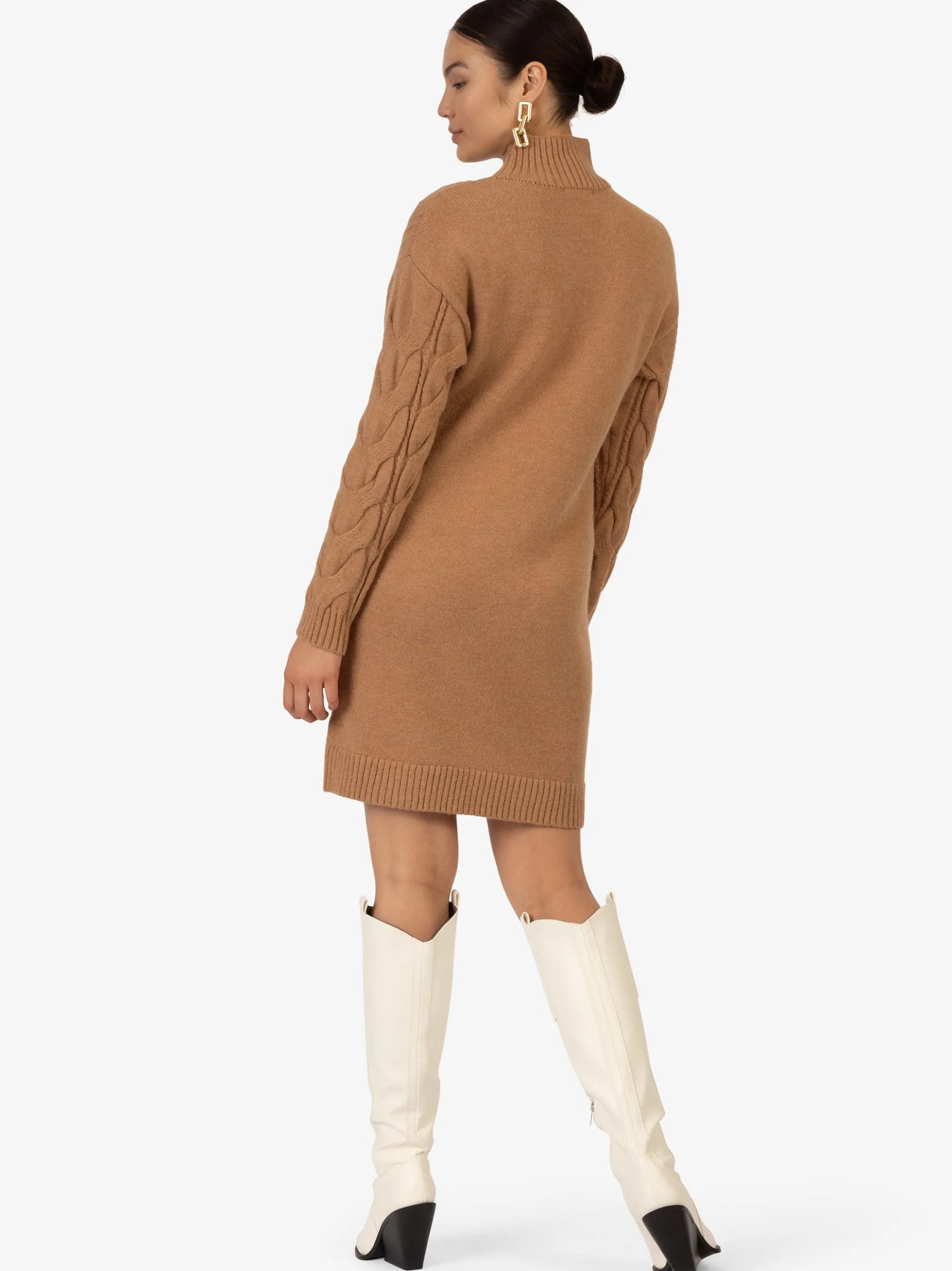Kraimod Damen Strickkleid in camel - Ärmel: langarm