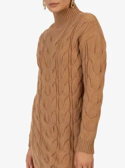 Kraimod Damen Strickkleid in camel - Ärmel: langarm