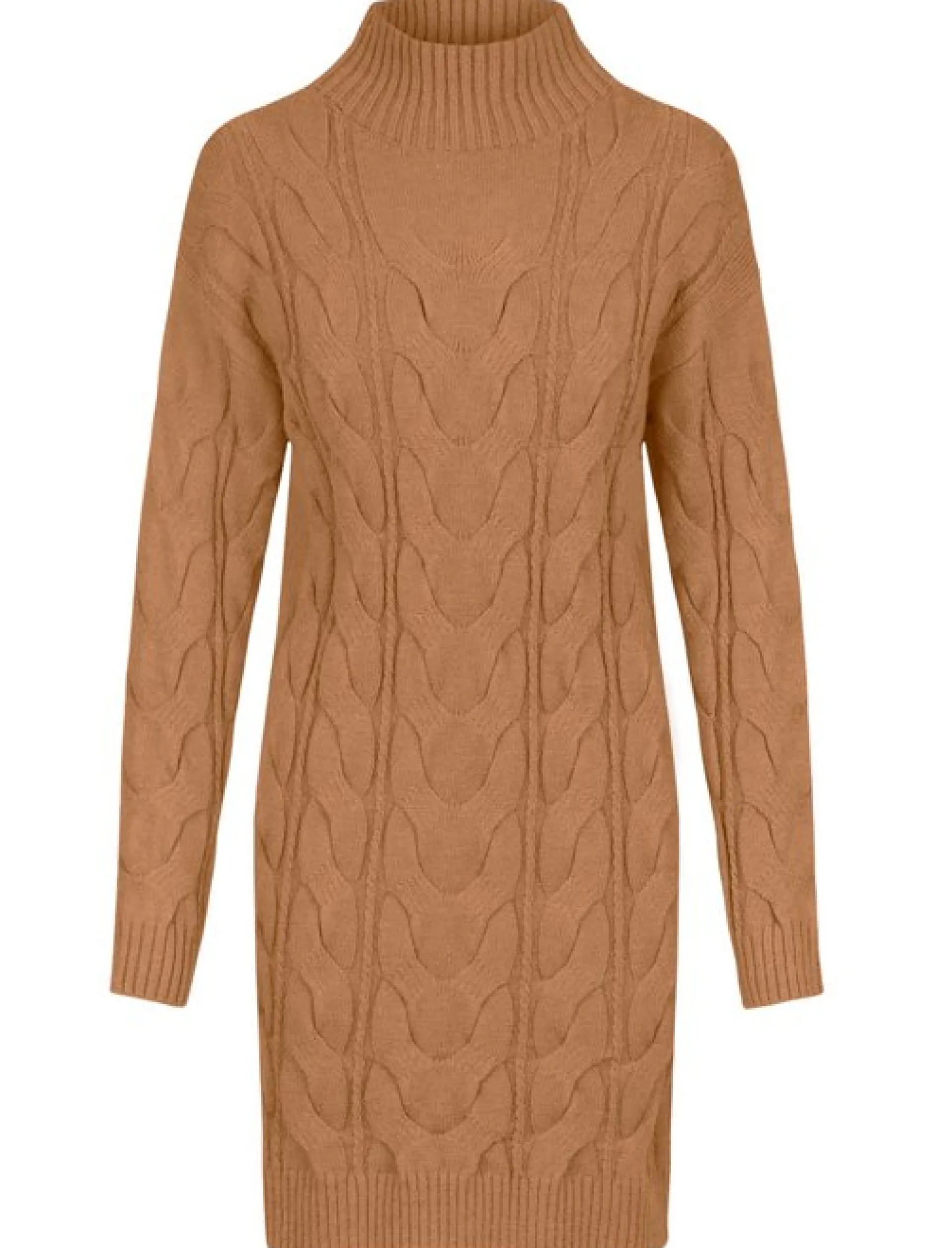 Kraimod Damen Strickkleid in camel - Ärmel: langarm