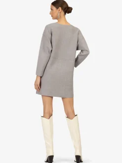Kraimod Damen Strickkleid in grau - Ausschnitt: U-Boot