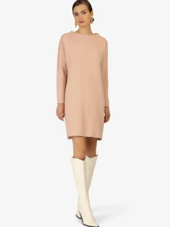 Kraimod Damen Strickkleid in rosa - Ausschnitt: U-Boot