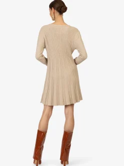 Kraimod Damen Strickkleid in beige - Ärmel: langarm