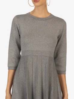 Kraimod Damen Strickkleid in grau - Ausschnitt: U-Boot