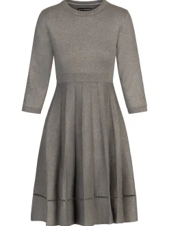 Kraimod Damen Strickkleid in grau - Ausschnitt: U-Boot