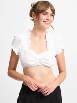 Krüger Dirndl Damen Dirndlbluse in weiß - Ärmel: kurzarm