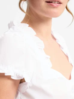 Krüger Dirndl Damen Dirndlbluse in weiß - Ärmel: kurzarm