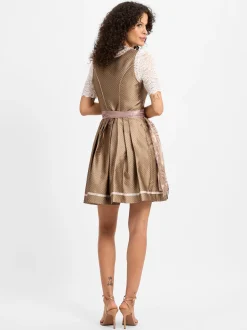 Krüger Dirndl Damen Dirndl in mocca - Ausschnitt: Karree
