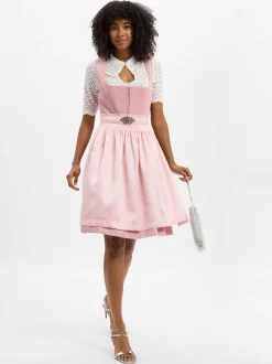 Krüger Dirndl Damen Dirndl in rosa - Ausschnitt: Karree
