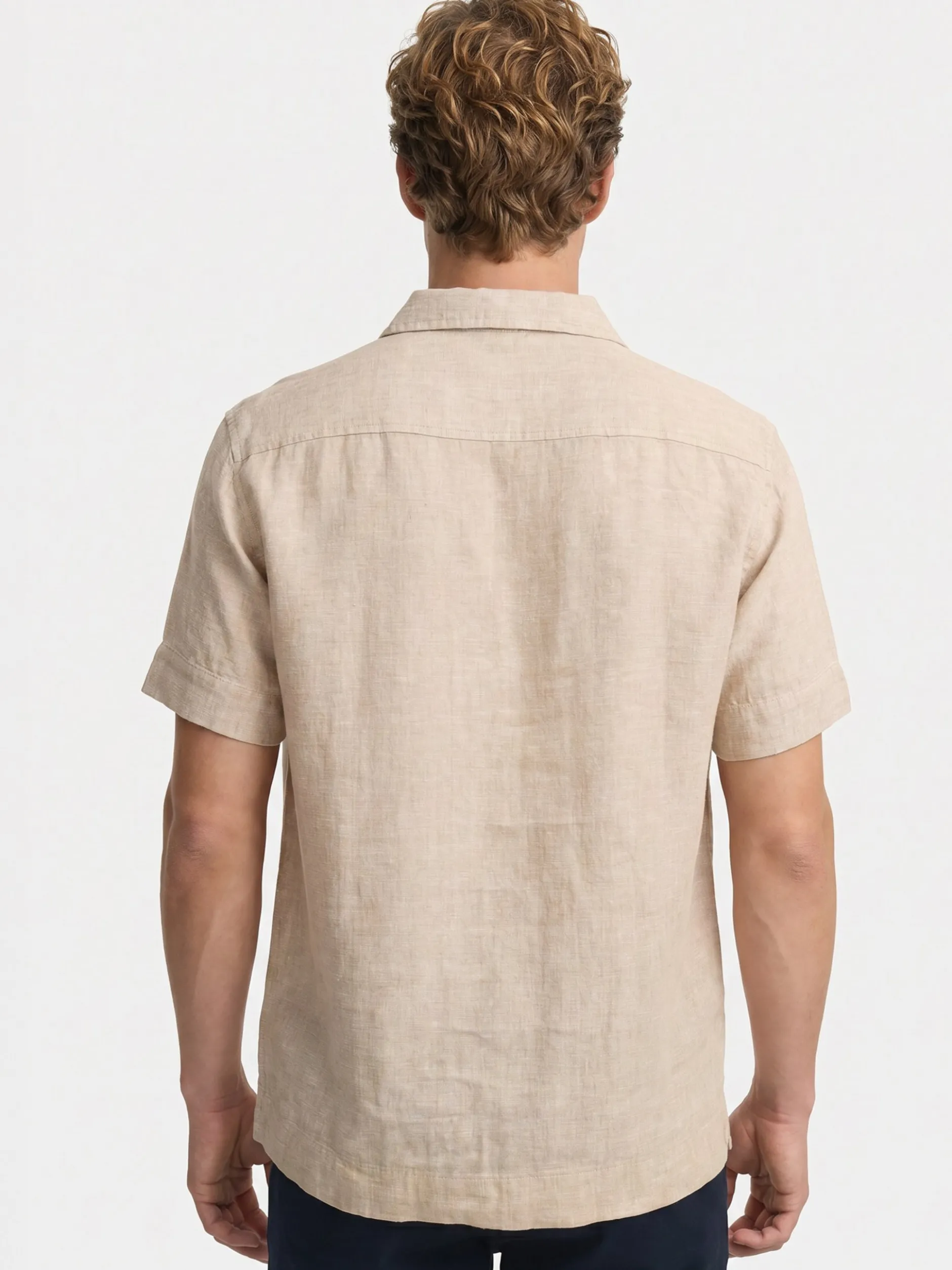 Kronstadt Herren Hemd Kurzarm - KSAyers in sand beige