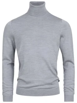 Kronstadt Herren Langarmshirt Rollkragen - KSJohannes merino roll neck knit in hellgrau