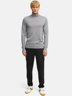 Kronstadt Herren Langarmshirt Rollkragen - KSJohannes merino roll neck knit in hellgrau