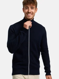 Kronstadt Herren Strickjacke - KSCarlo Zip in blau