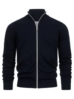 Kronstadt Herren Strickjacke - KSCarlo Zip in blau