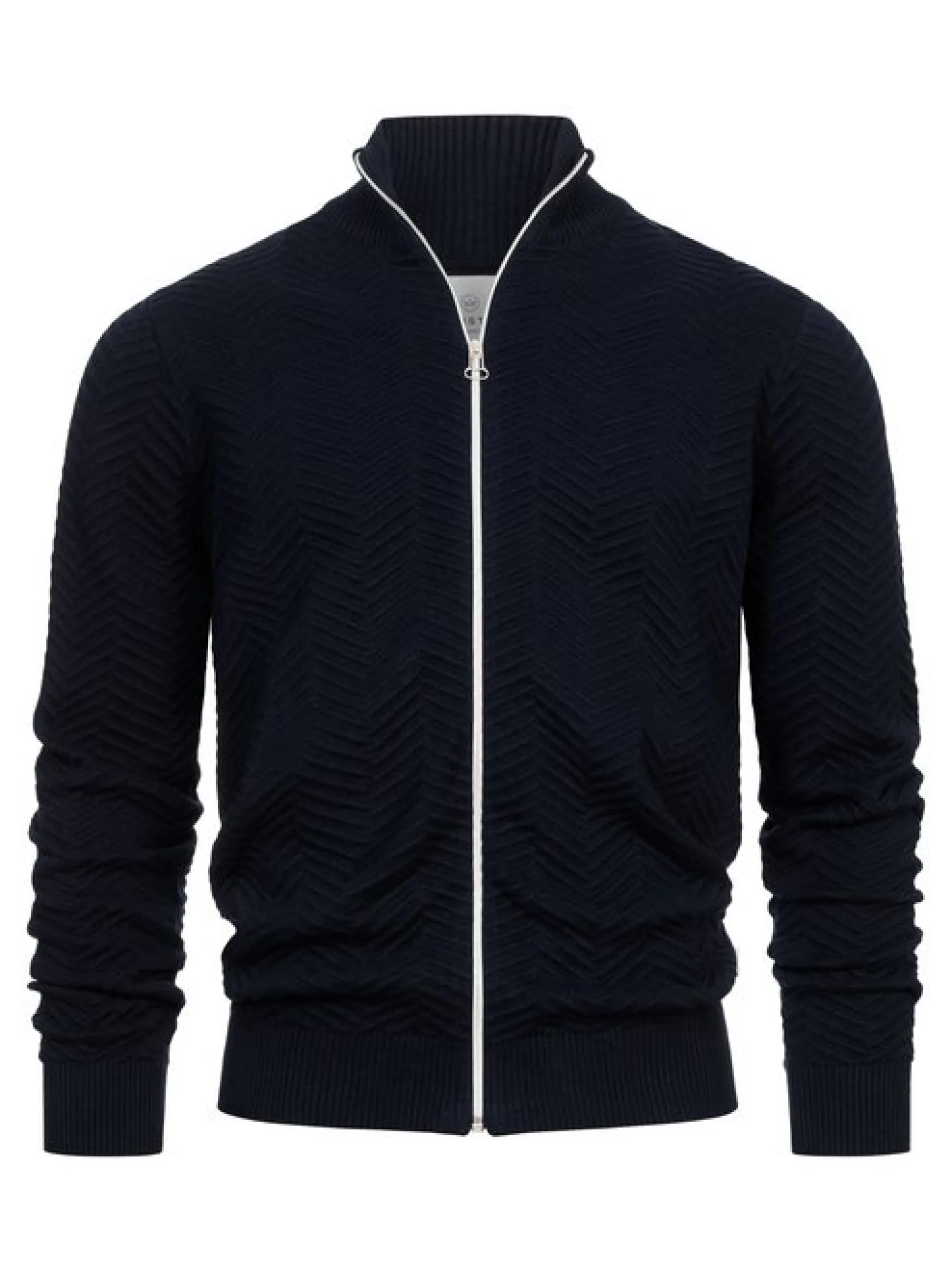 Kronstadt Herren Strickjacke - KSCarlo Zip in blau