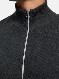 Kronstadt Herren Strickjacke - KSCarlo Zip in anthrazit