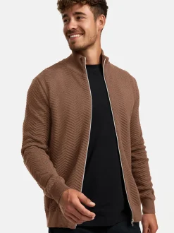 Kronstadt Herren Strickjacke - KSCarlo Zip in braun