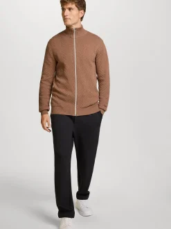 Kronstadt Herren Strickjacke - KSCarlo Zip in braun