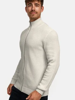 Kronstadt Herren Strickjacke - KSErik Zip in grau anthrazit