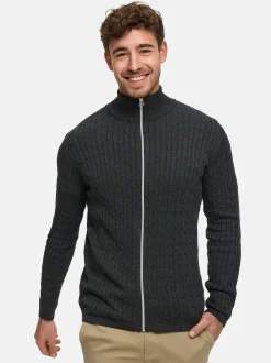 Kronstadt Herren Strickjacke - KSCable Zip in anthrazit