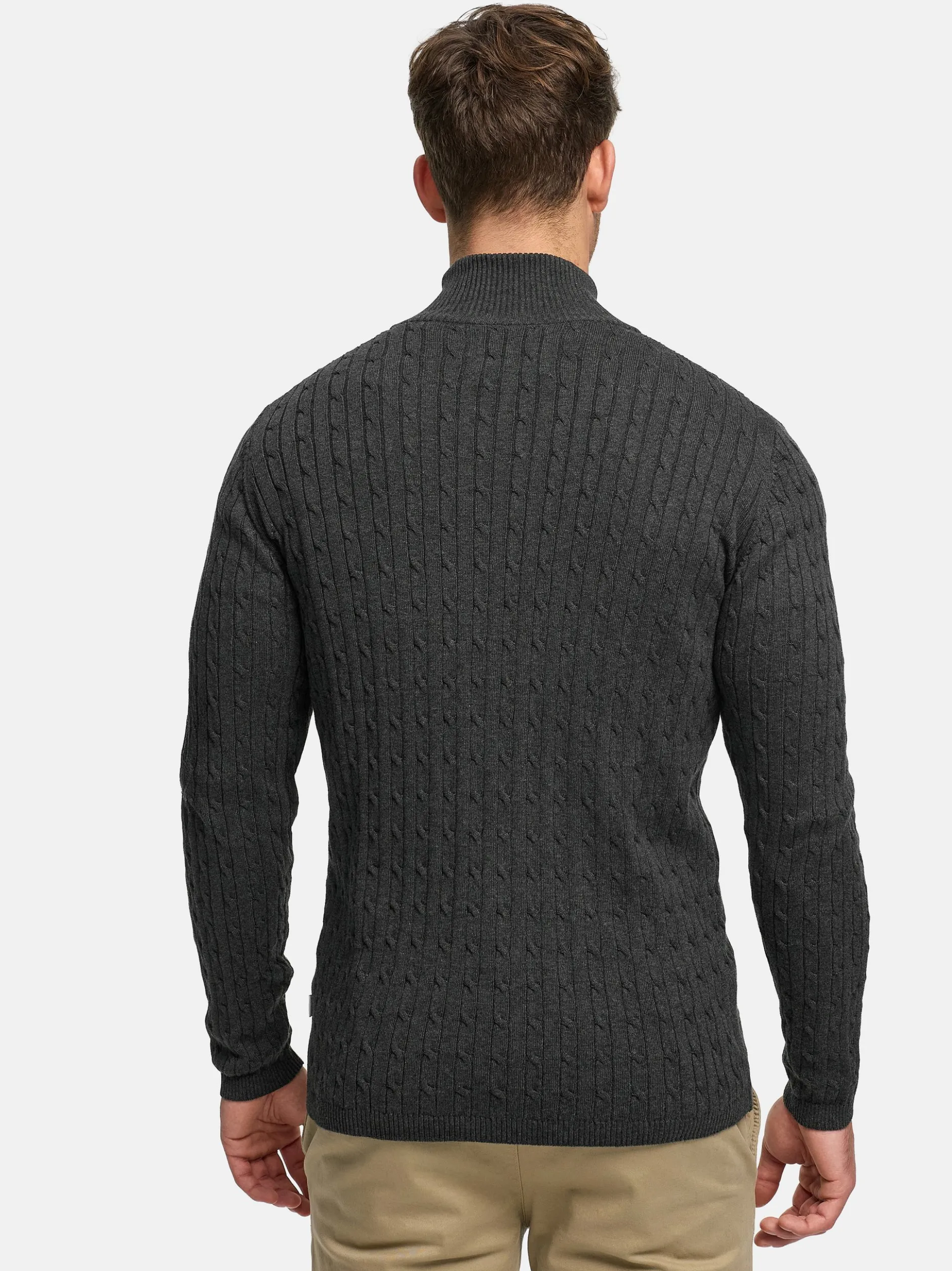 Kronstadt Herren Strickjacke - KSCable Zip in anthrazit
