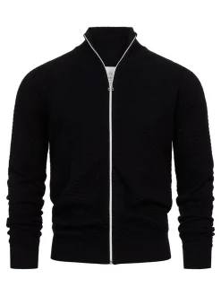 Kronstadt Herren Strickjacke - KSCarlo Zip in schwarz