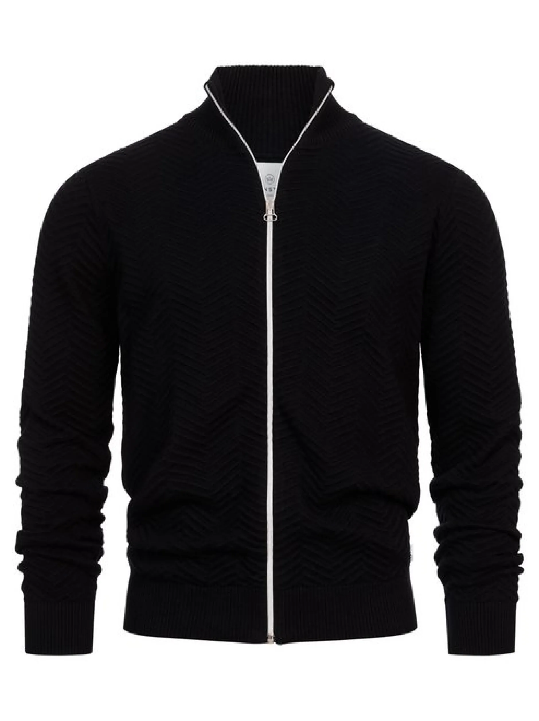 Kronstadt Herren Strickjacke - KSCarlo Zip in schwarz