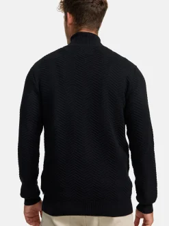 Kronstadt Herren Strickjacke - KSCarlo Zip in schwarz