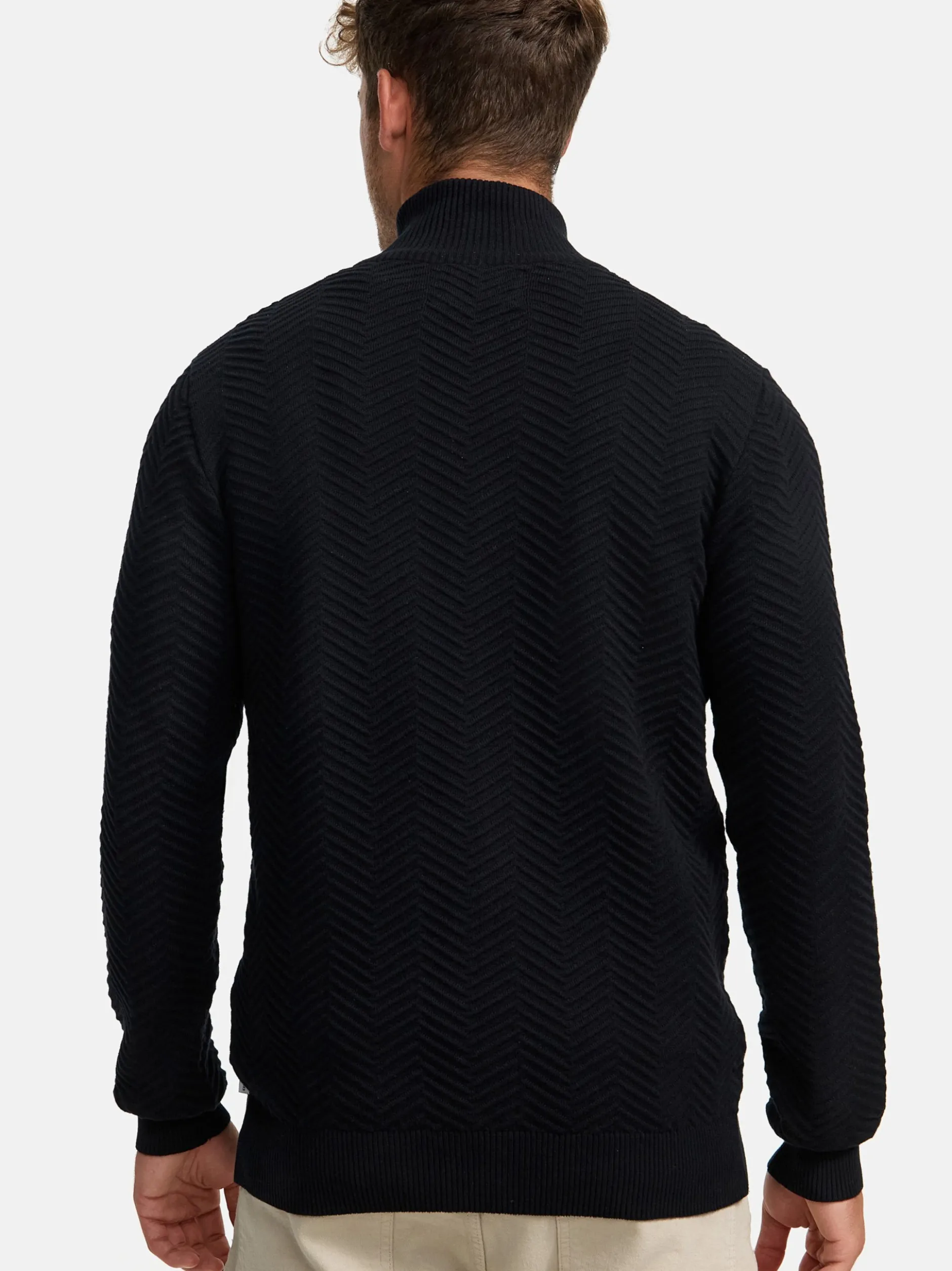Kronstadt Herren Strickjacke - KSCarlo Zip in schwarz